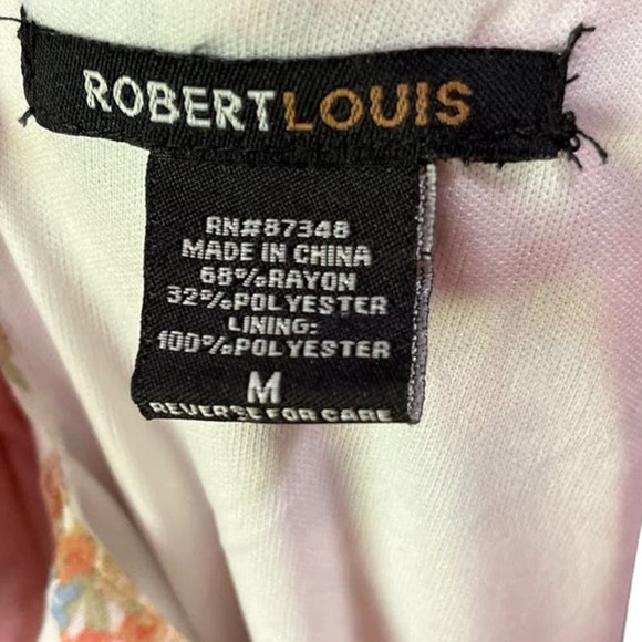 Robert Louis Floral Dress, Rayon and Polyester, Ditzy Print, Size Medium - Picture 5 of 6